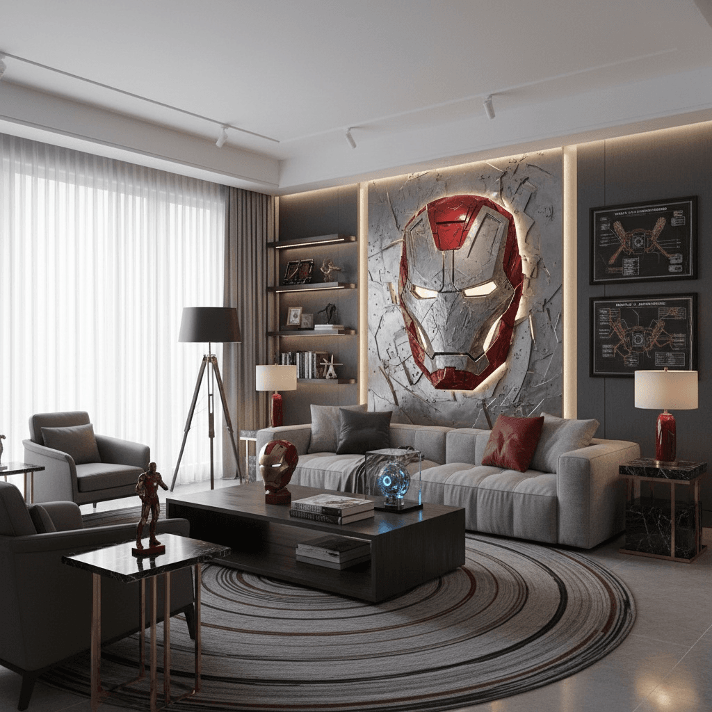 AI generated image for: Superhero Interior Design, nano-banana, 室内, 动物, 艺术, 现代
