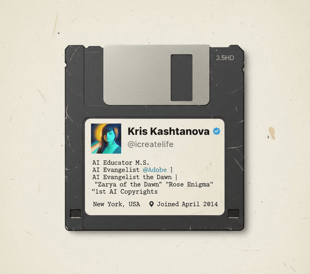 AI generated image for: Turn X Account into Floppy Disk, nano-banana